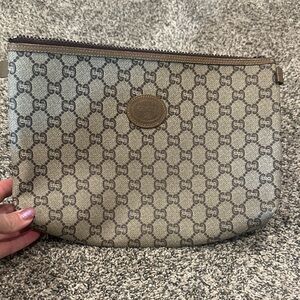 Gucci Plus Beige and Brown Monogram Clutch